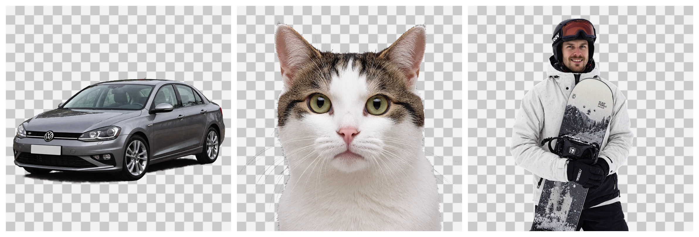 Transparent-background text-to-image showcase