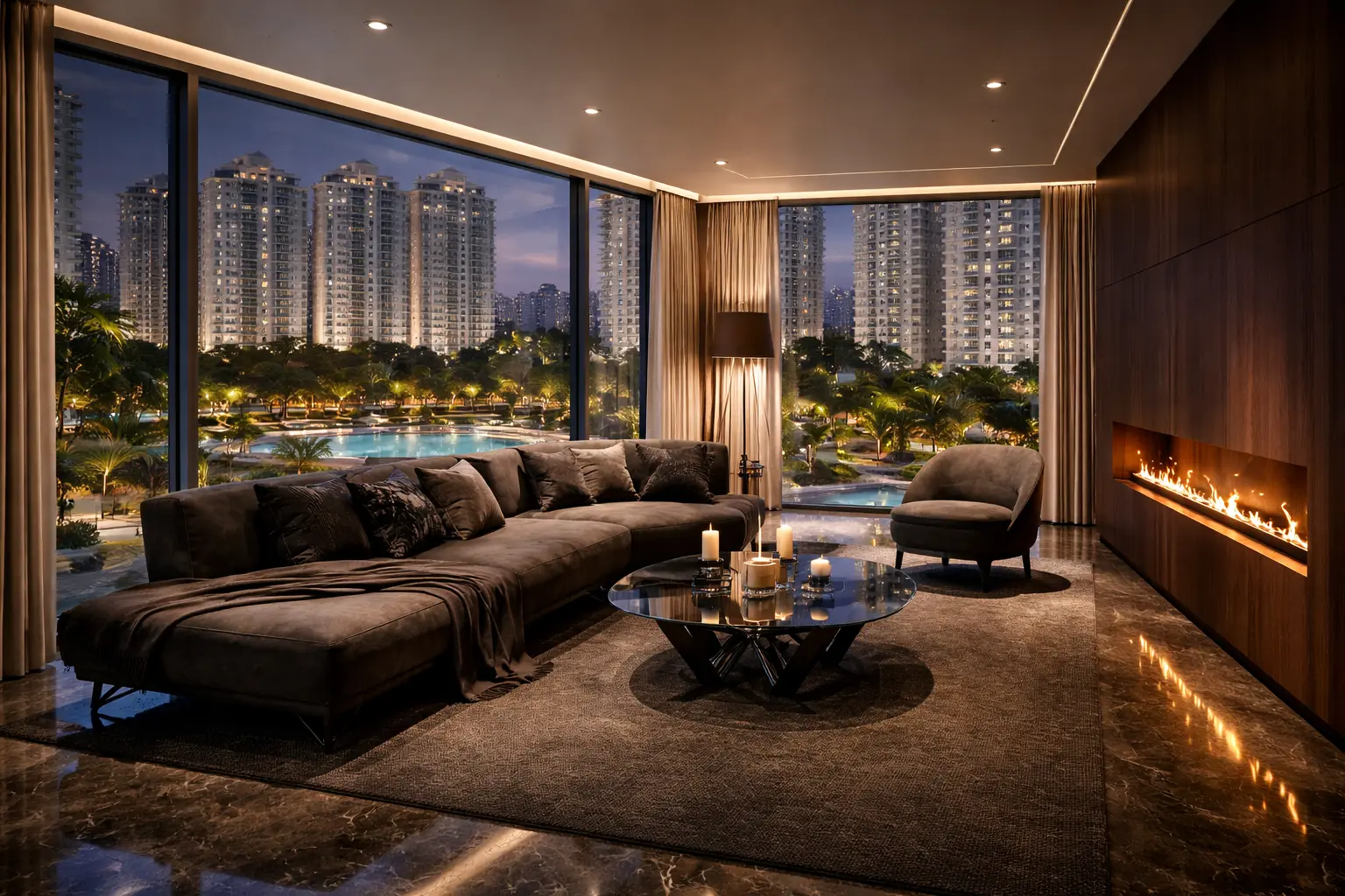 dlf crest penthouse, gurgaon — indéva studio