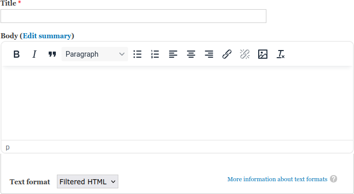 Screenshot of a node form with the editor