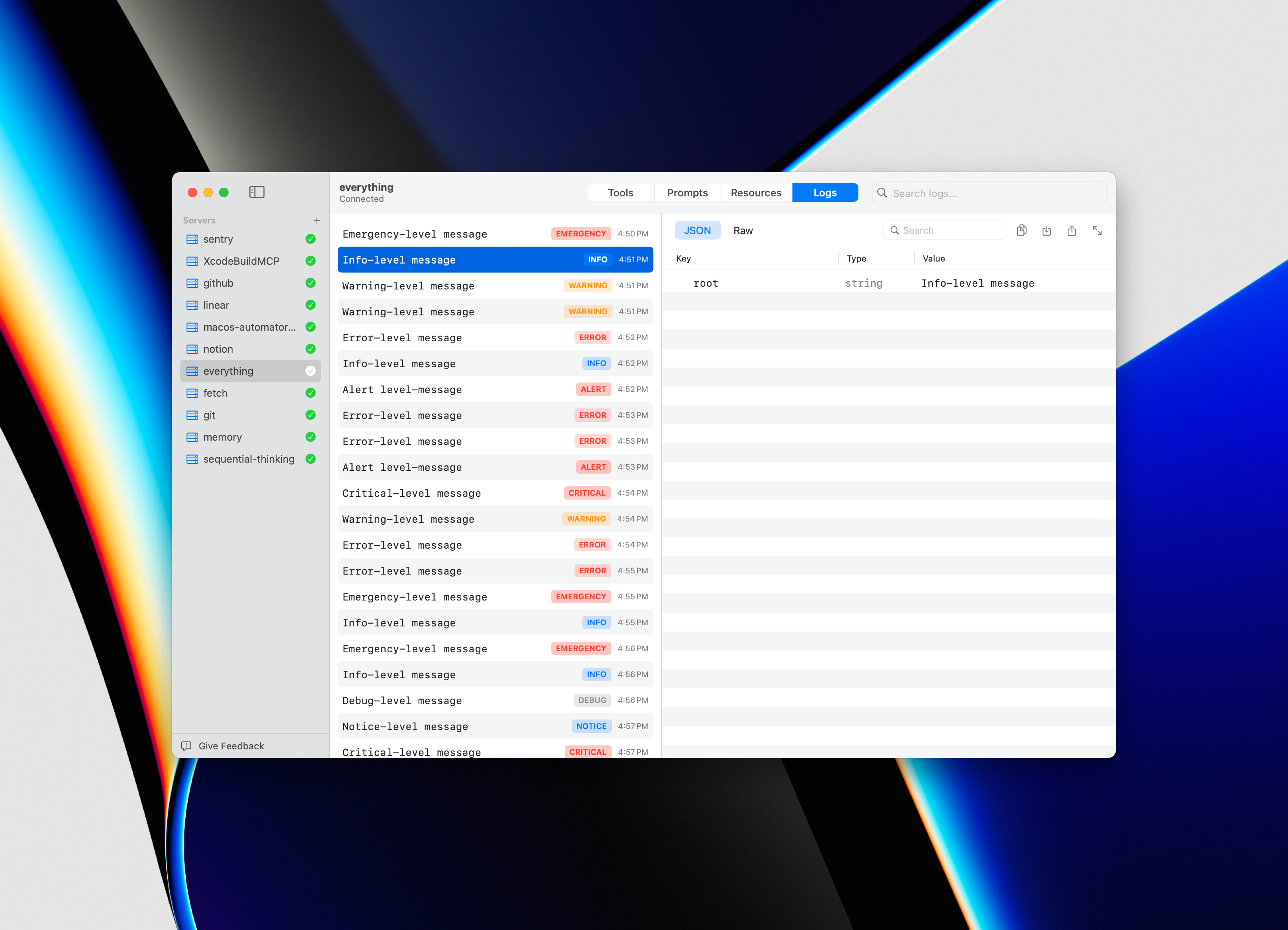 Logs Interface