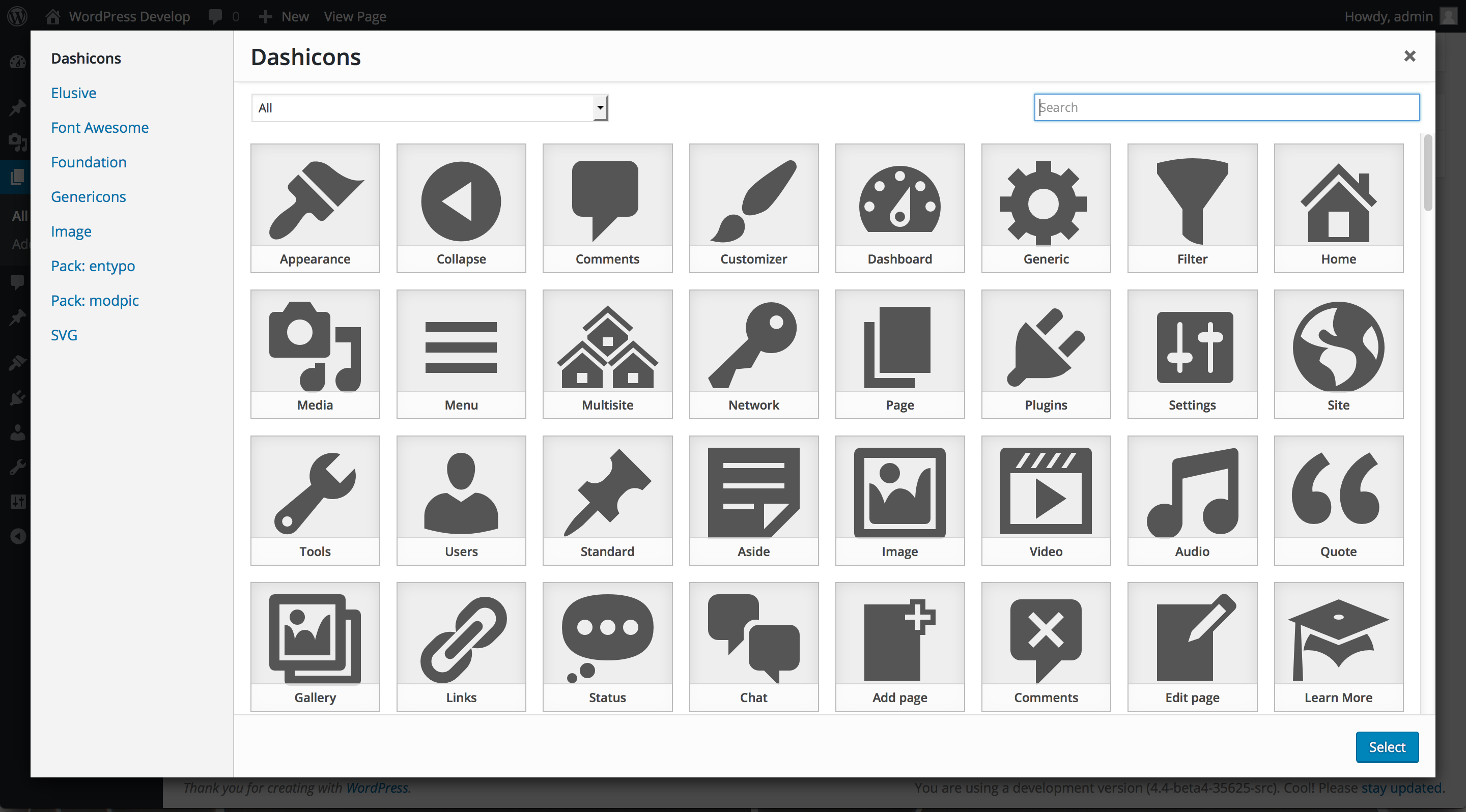 Icon selector