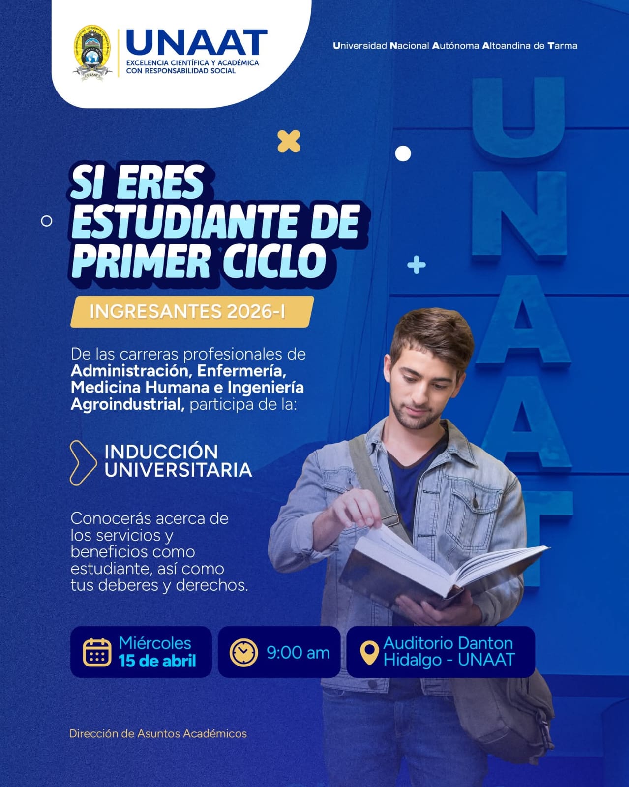 Banner de Inducción Universitaria 2026 - Biblioteca UNAAT