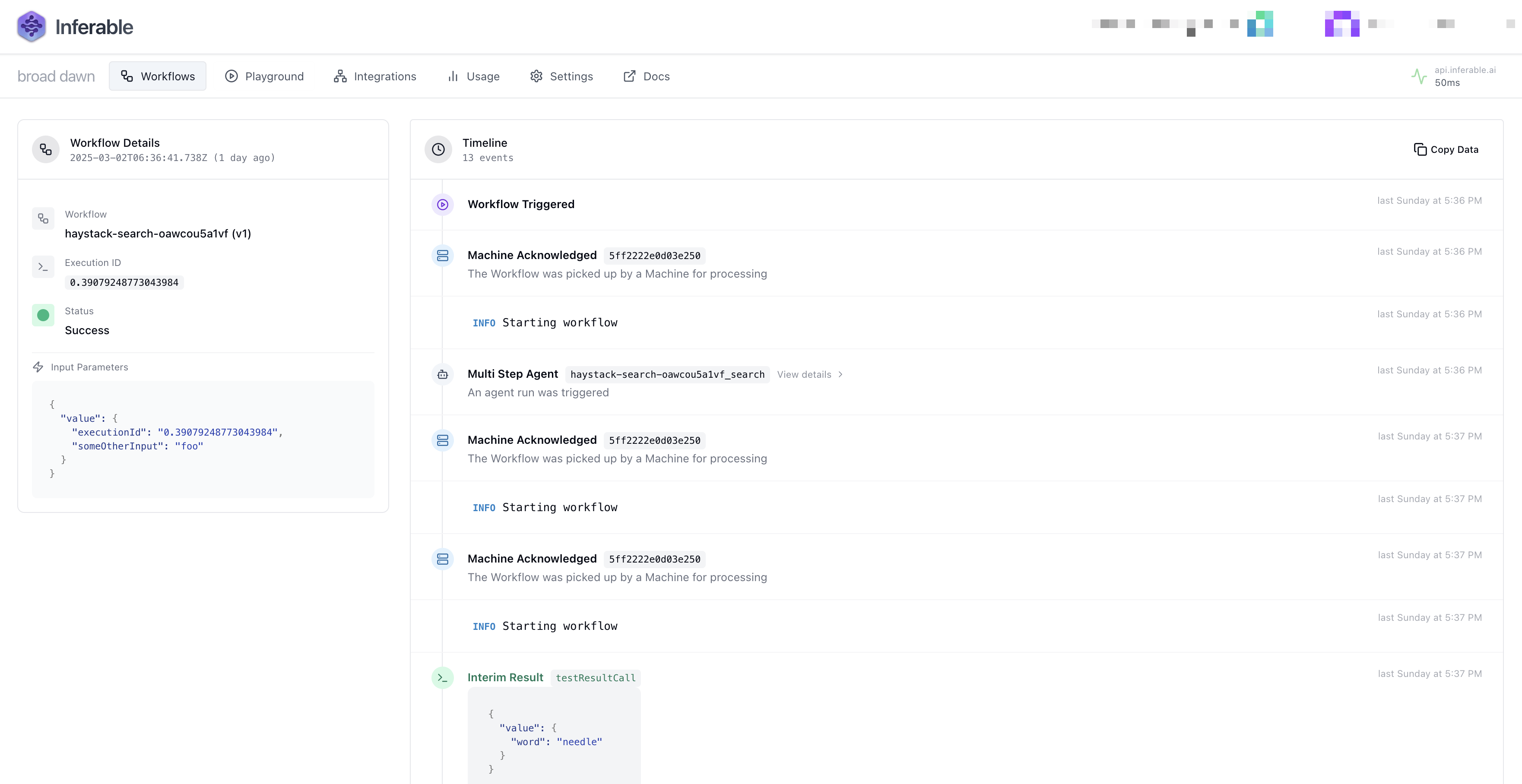 Workflow Timeline