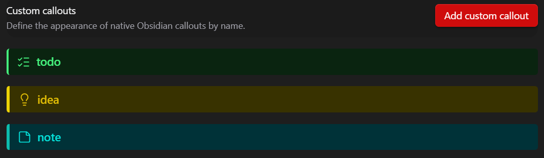 Callout Settings