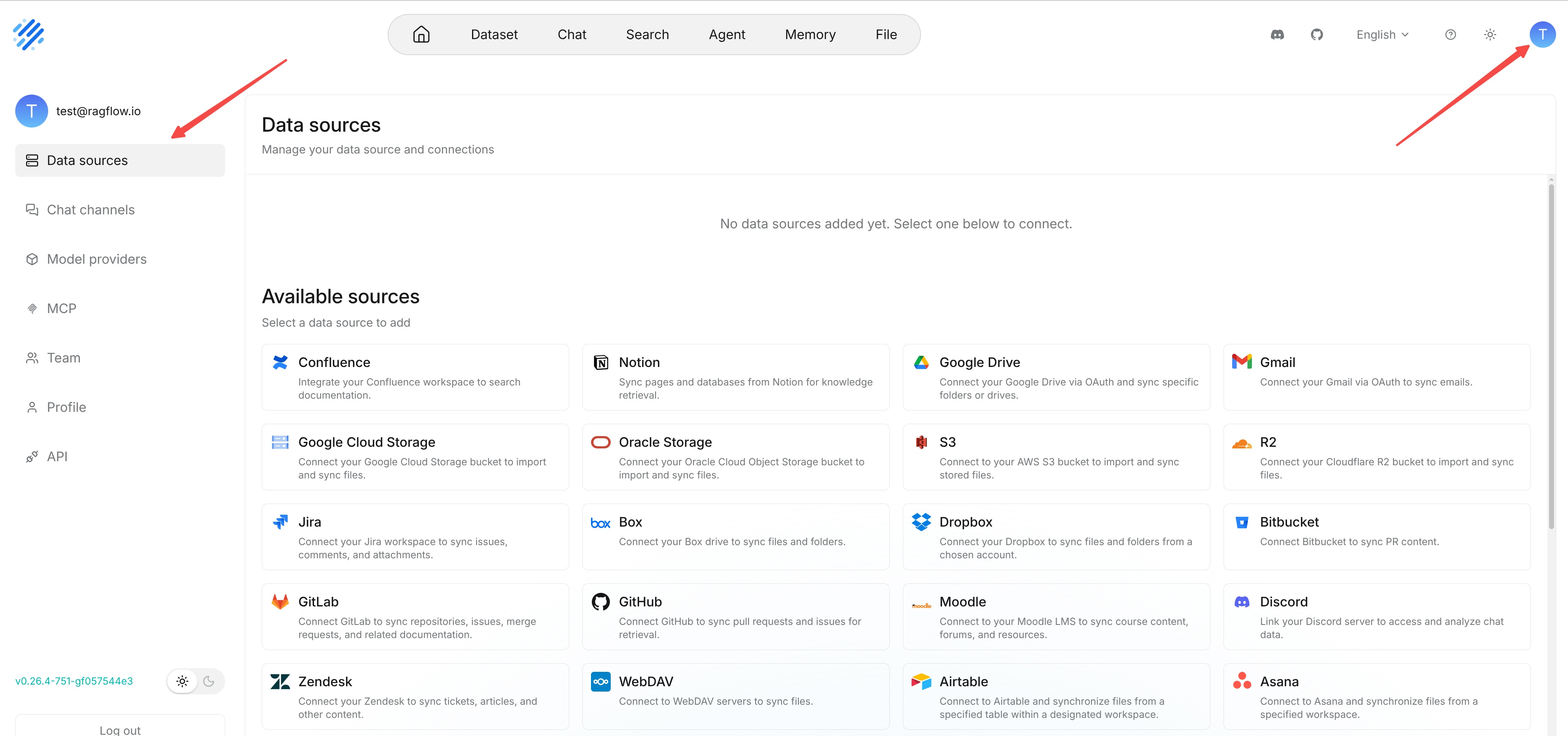 Enter the Data Source Page