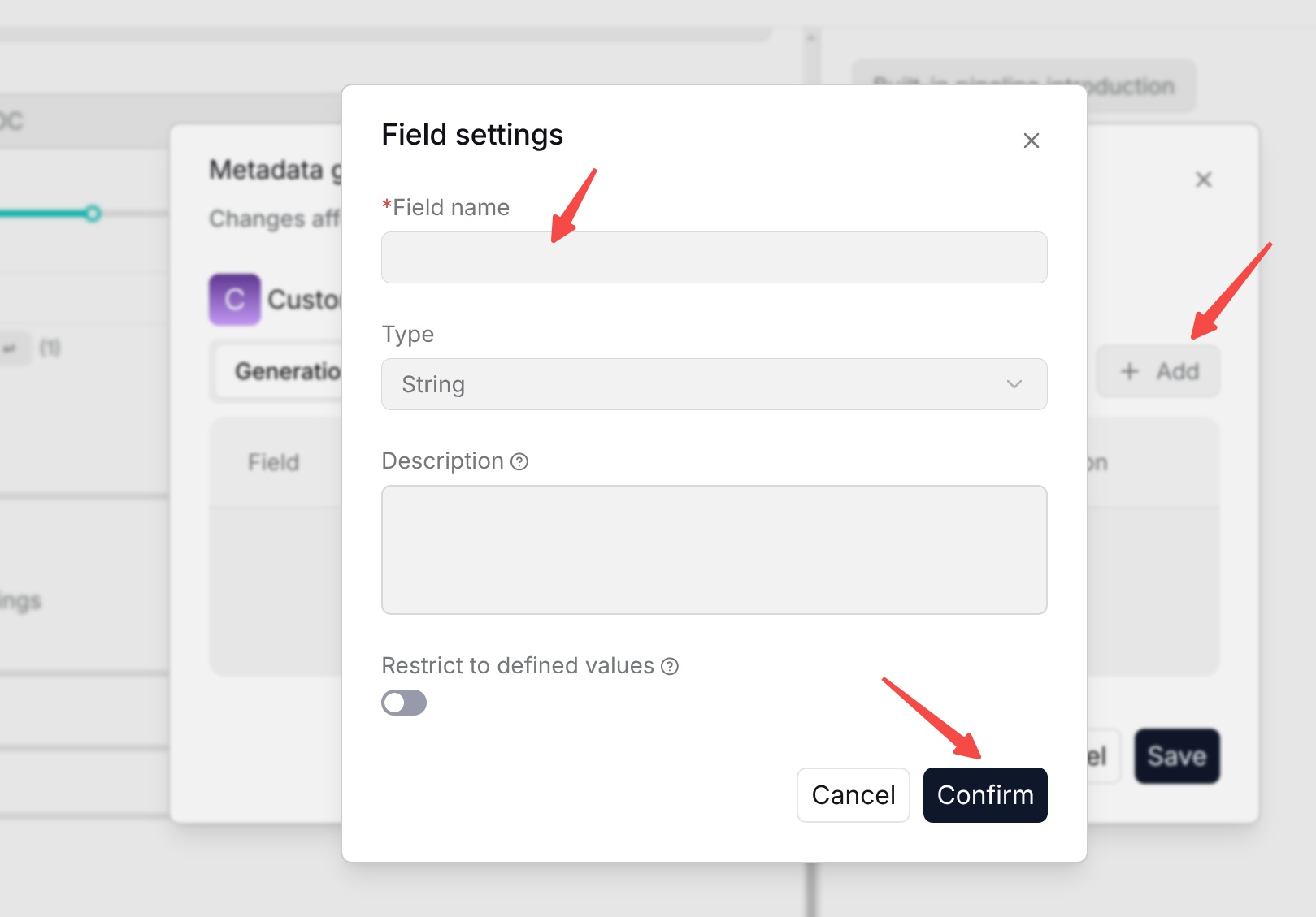 Configure a generated metadata field