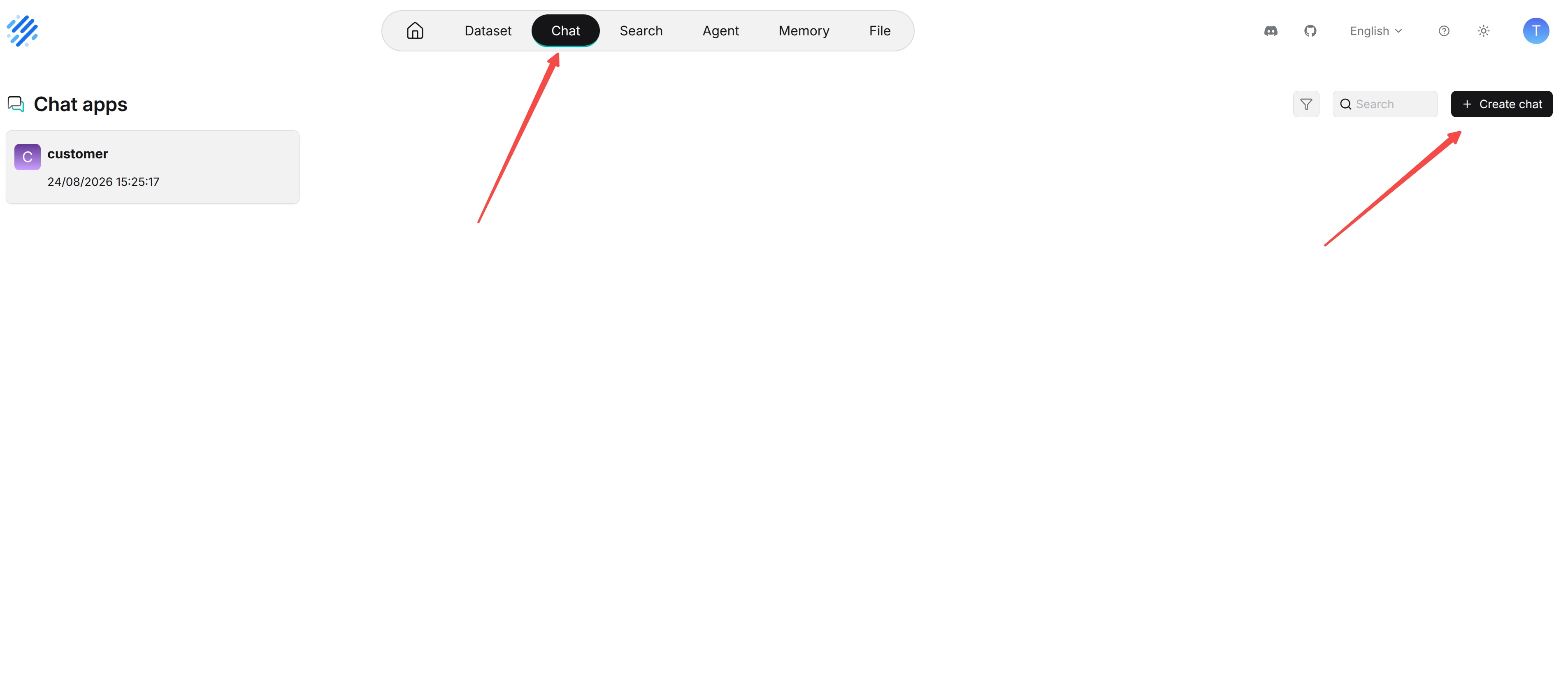 Open Chat from the navigation bar