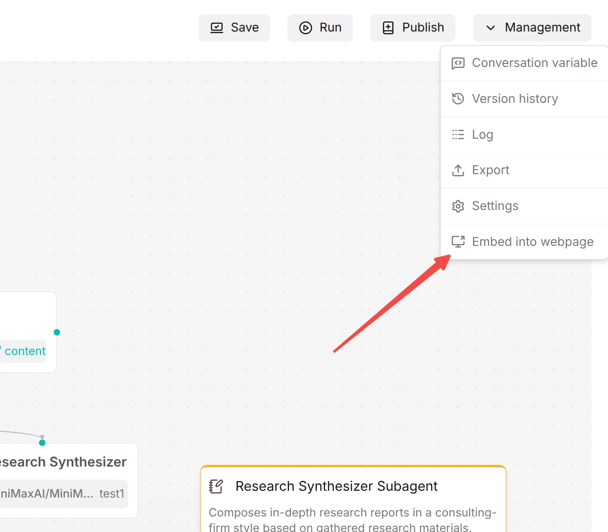 Embed an Agent web page 