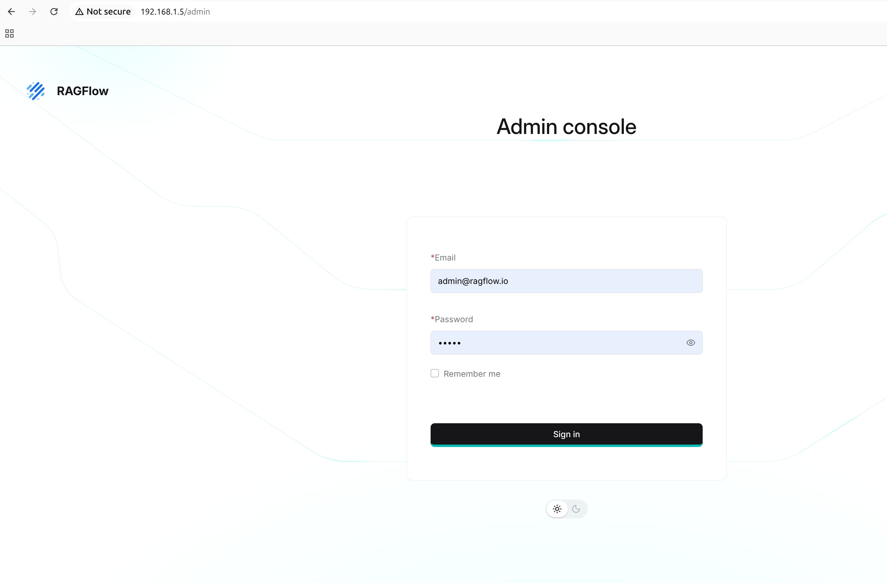 Enter The Admin Console