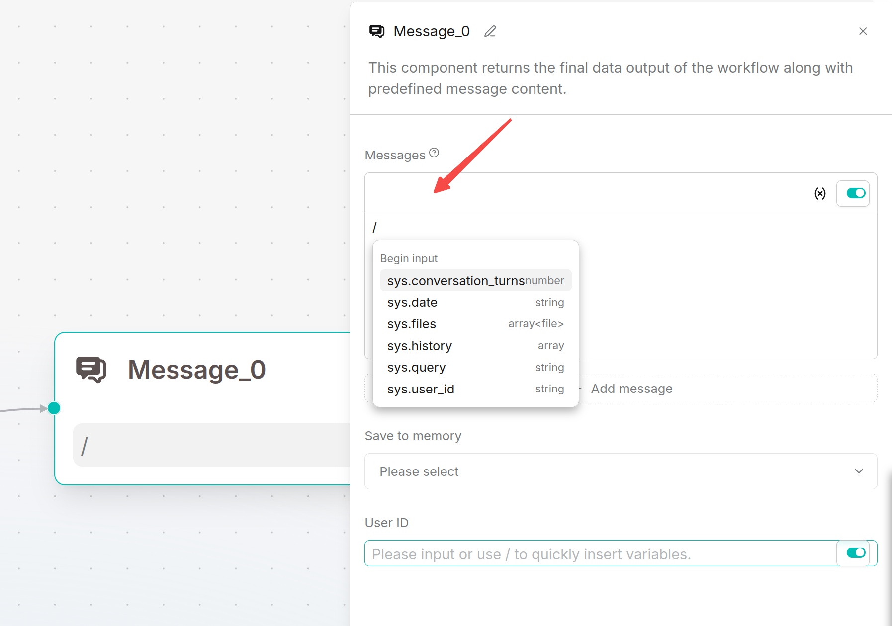 Reply Message Component