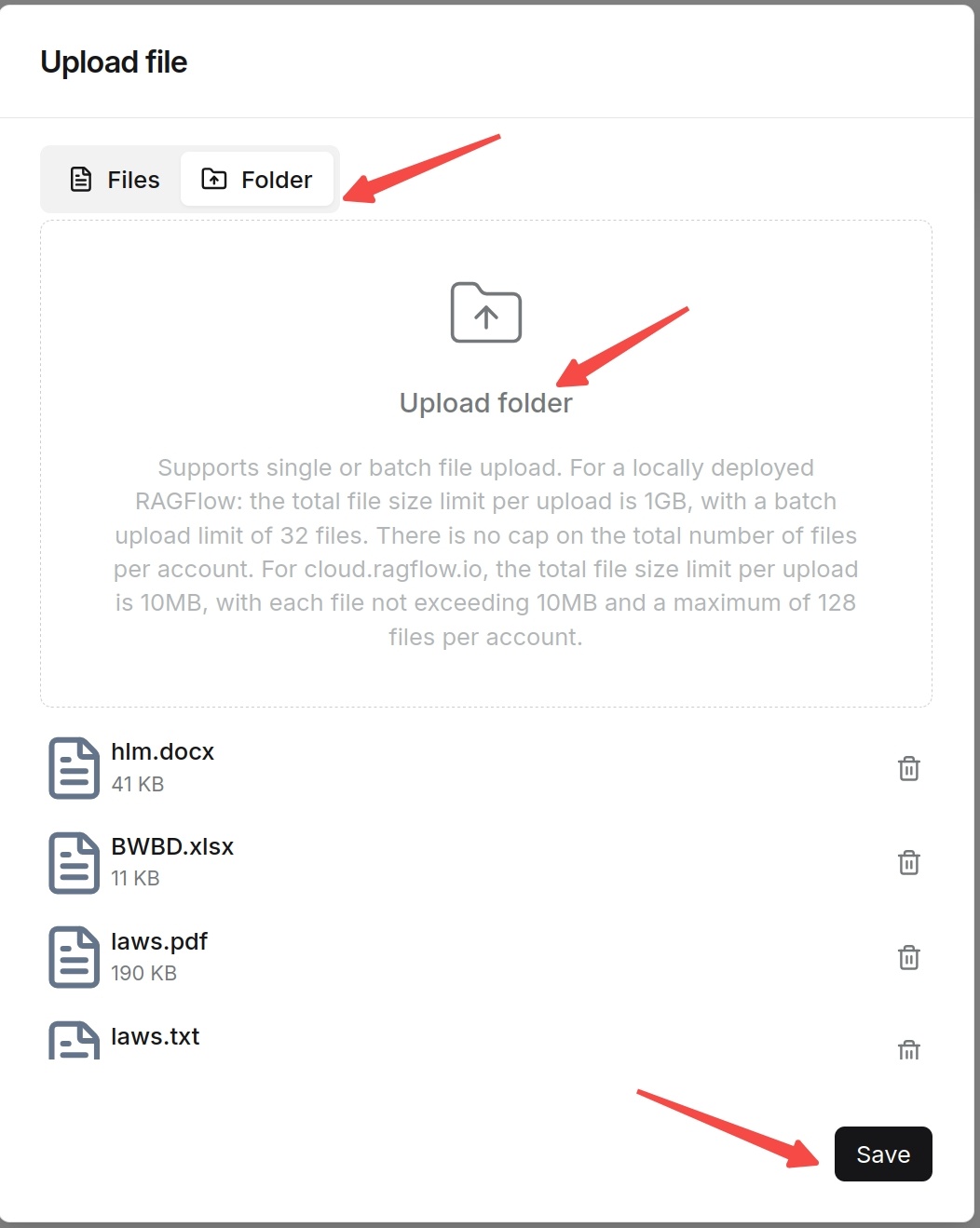 Upload folder