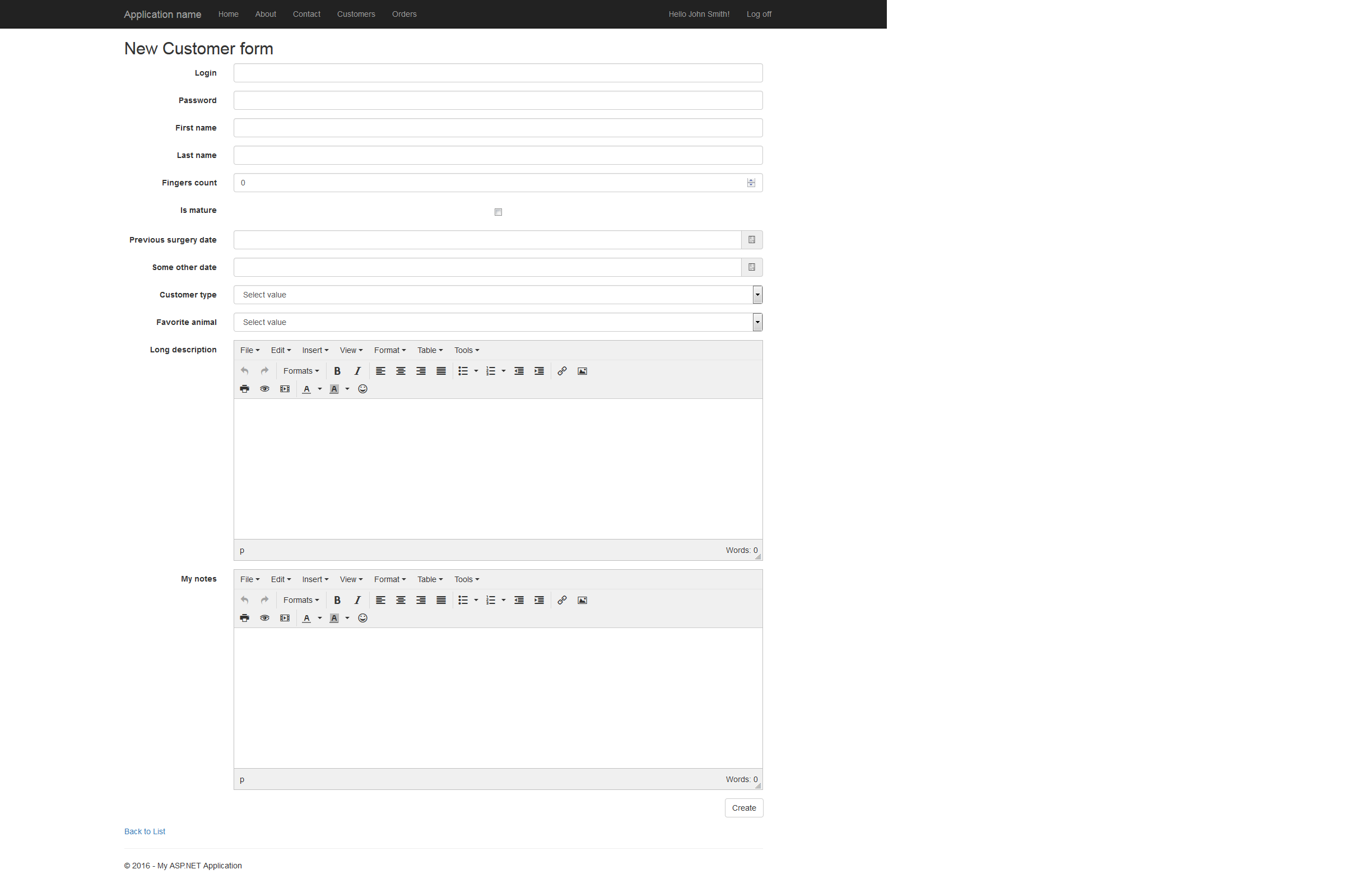 Database table