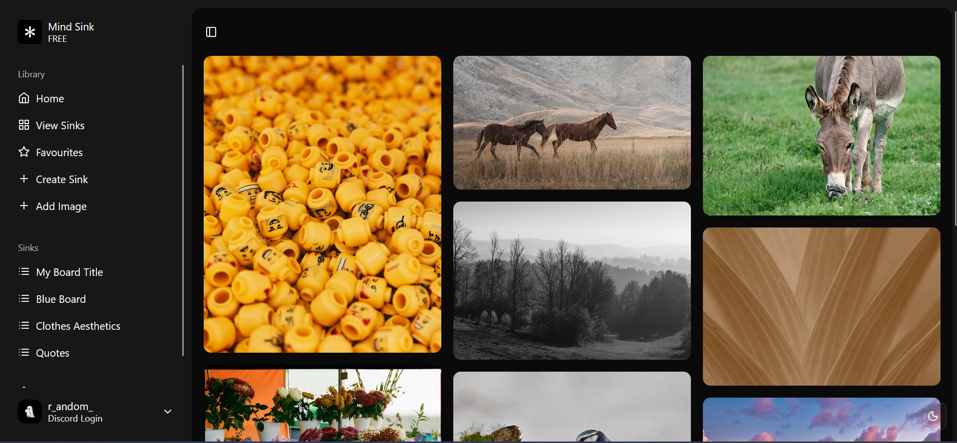 Mind Sink Dashboard preview