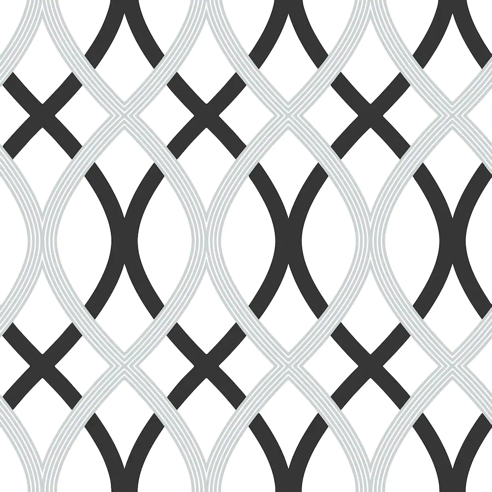 Nuwallpaper black and silver lattice