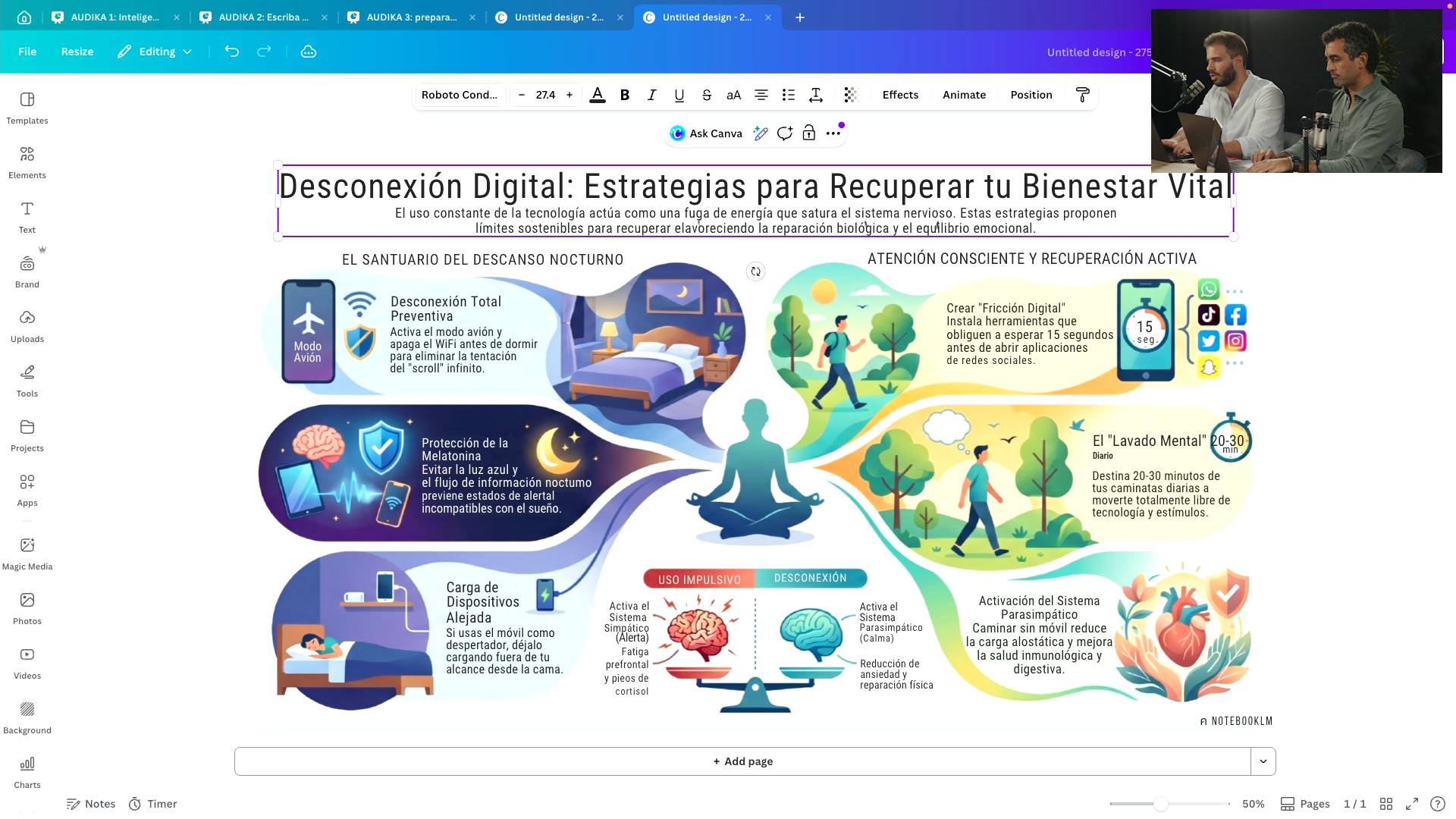 Infografía para el paciente generada con NotebookLM y Canva