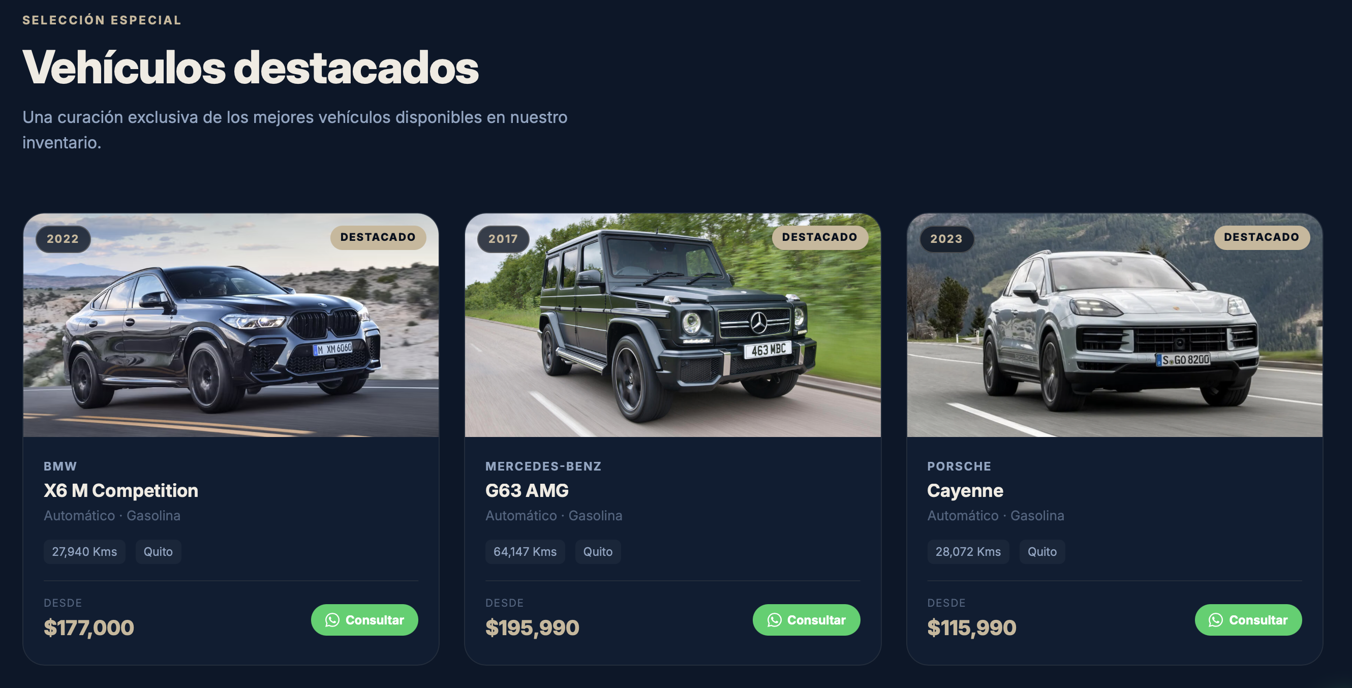 Diseño web en escritorio para negocio de servicios en Ecuador