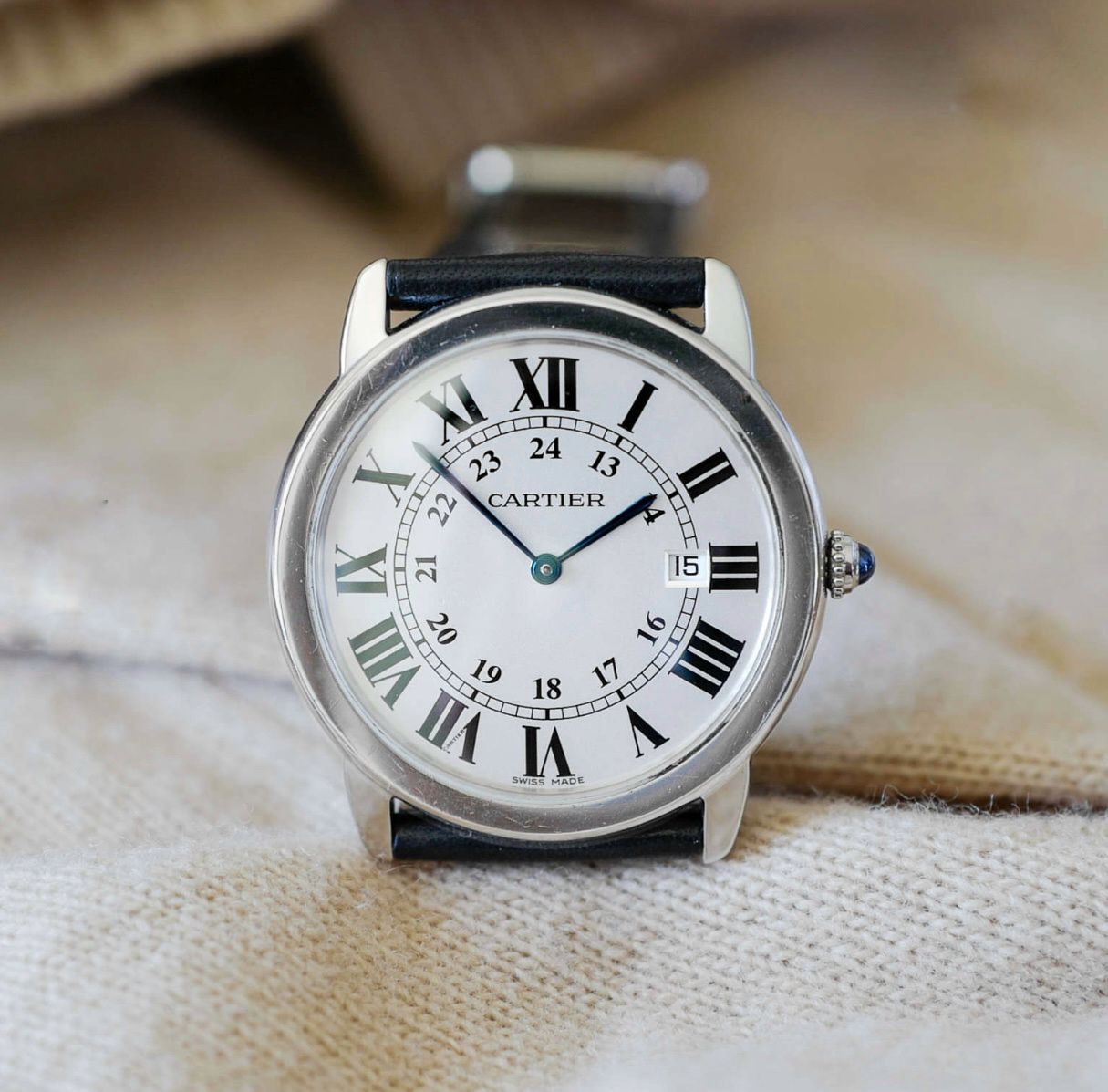 Cartier Ronde Solo con esfera blanca
