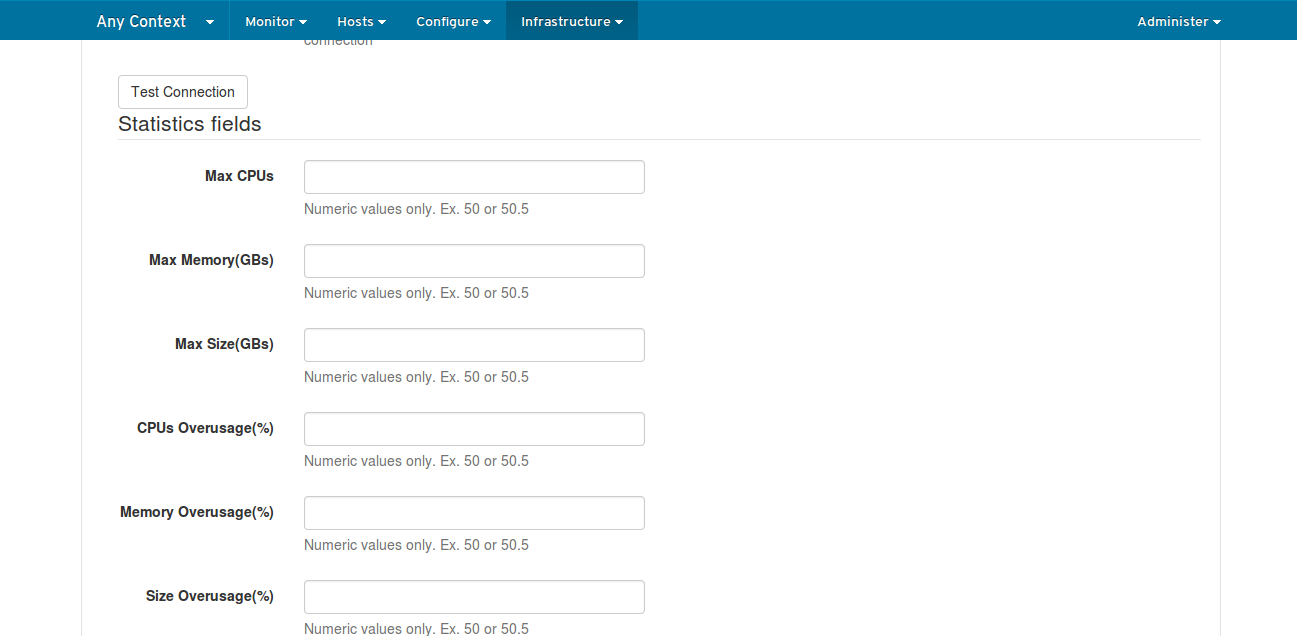 Statistics fields in Compute resource form