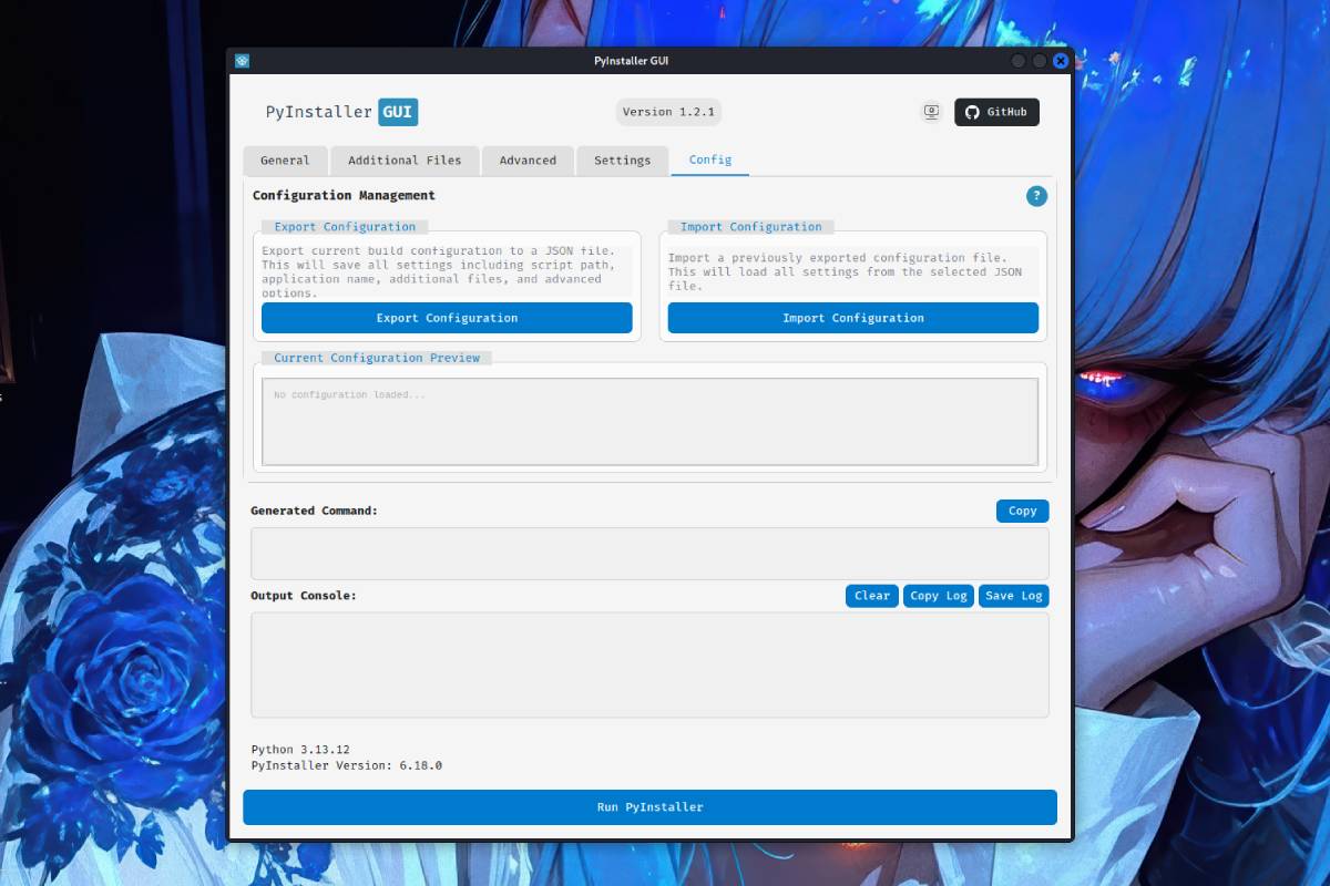 PyInstaller GUI screenshot 5