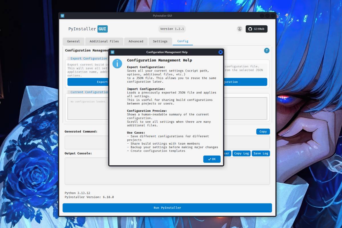 PyInstaller GUI screenshot 6