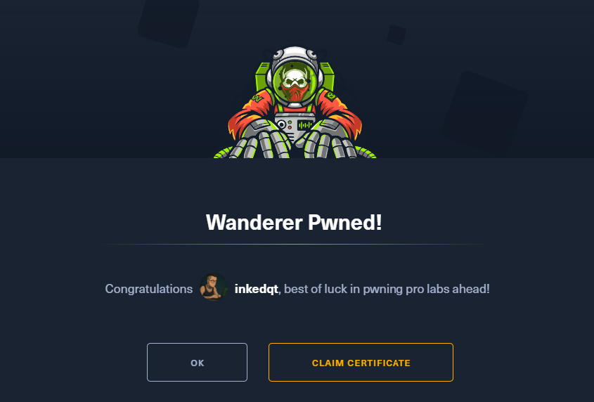 Wanderer proof screen