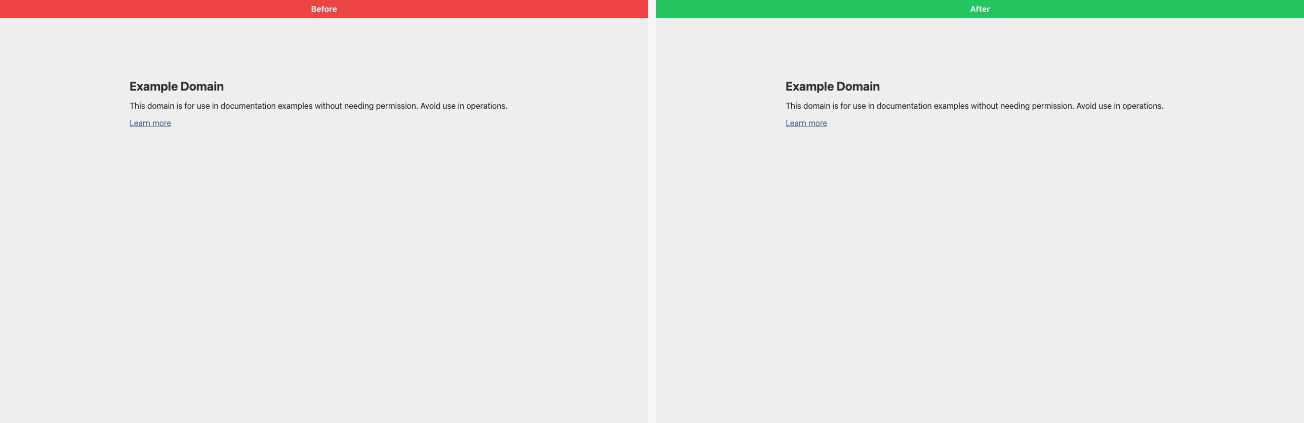 Stitch demo — Before/After comparison