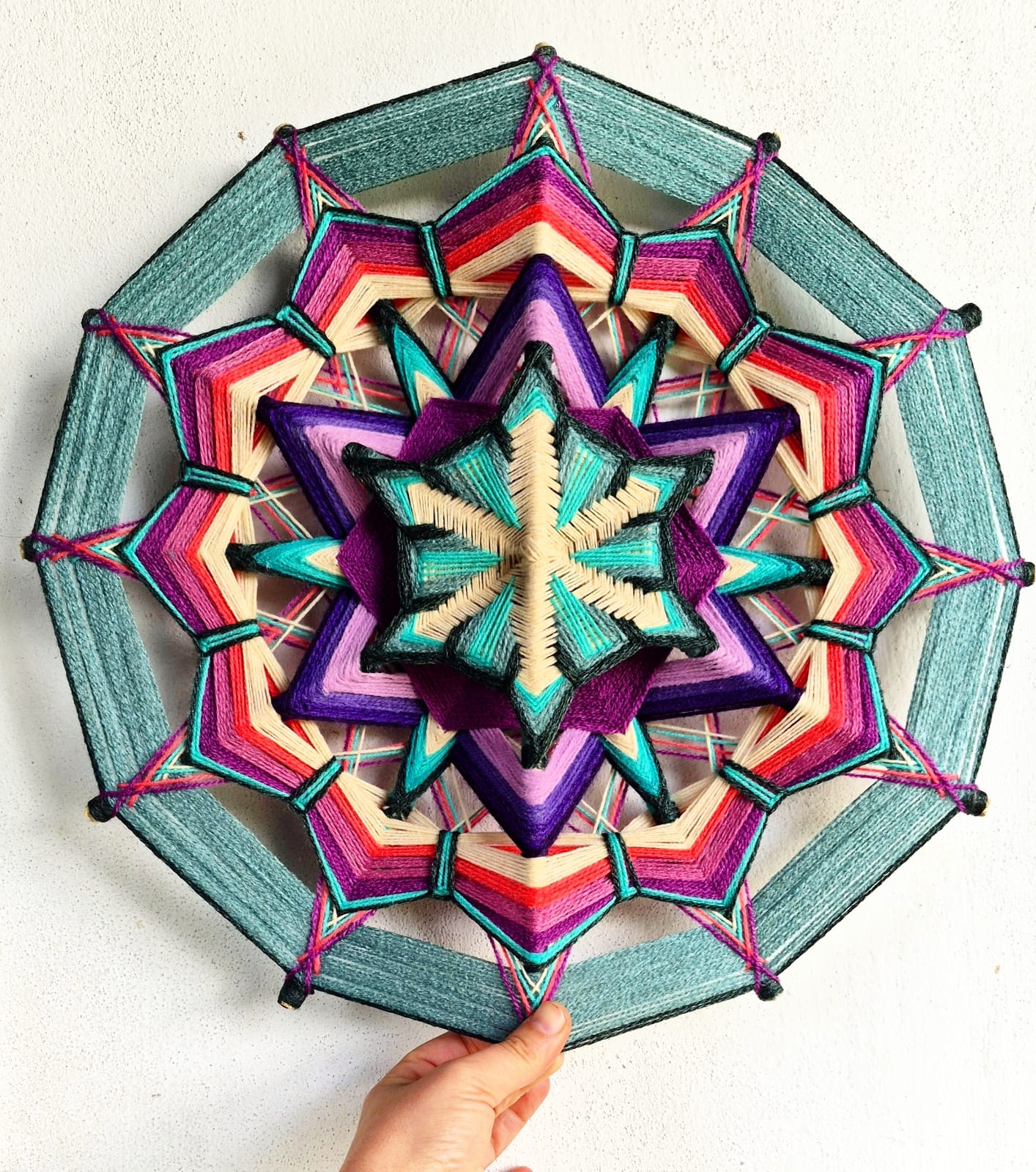 Mandala tejido de Inlakech Arte Sano