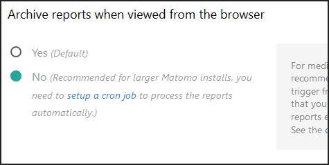 Disable Matomo archiving from browser
