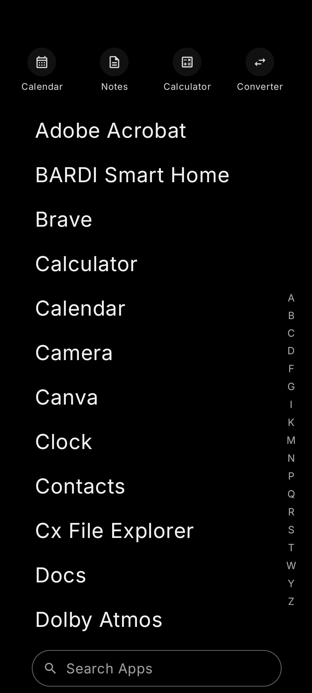 Dislauncher app navigation screen