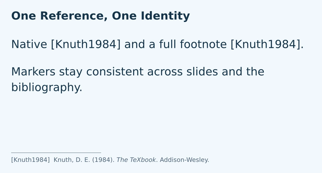 Matching native and footnote citation labels with a full reference