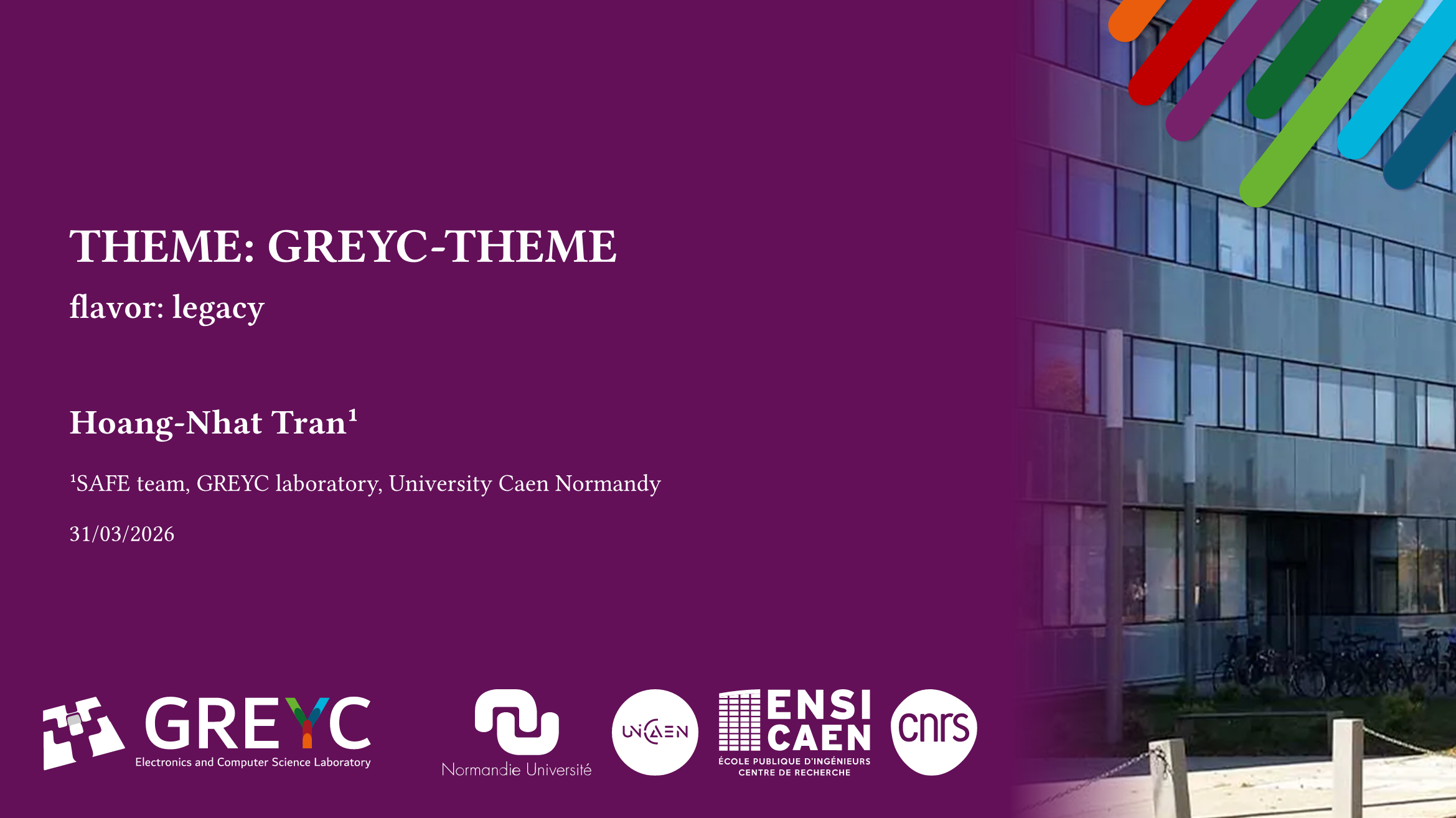 Sample title slide with legacy flavor