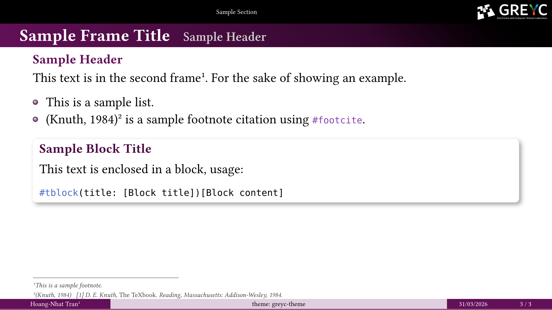 Sample content slide with stargazer flavor