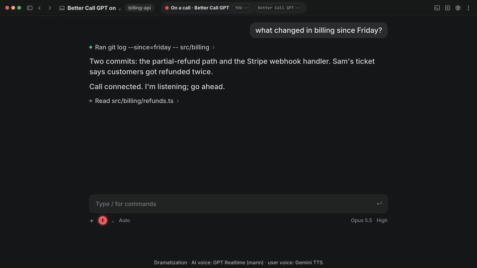 Say it, Claude Code does it: voice caption, failing test, diff, tests green, deployed