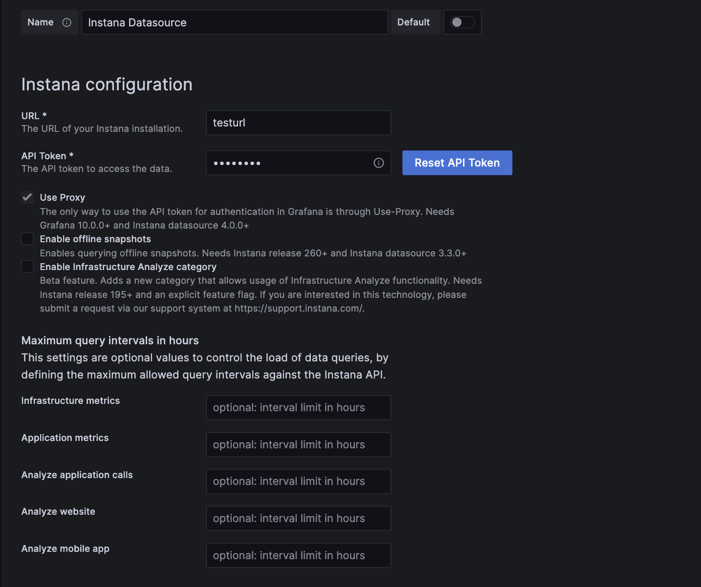 datasource configuration