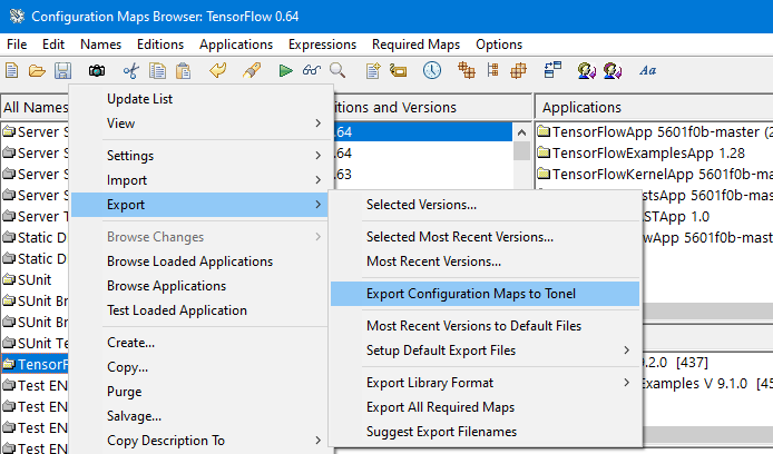 Configuration Maps Export