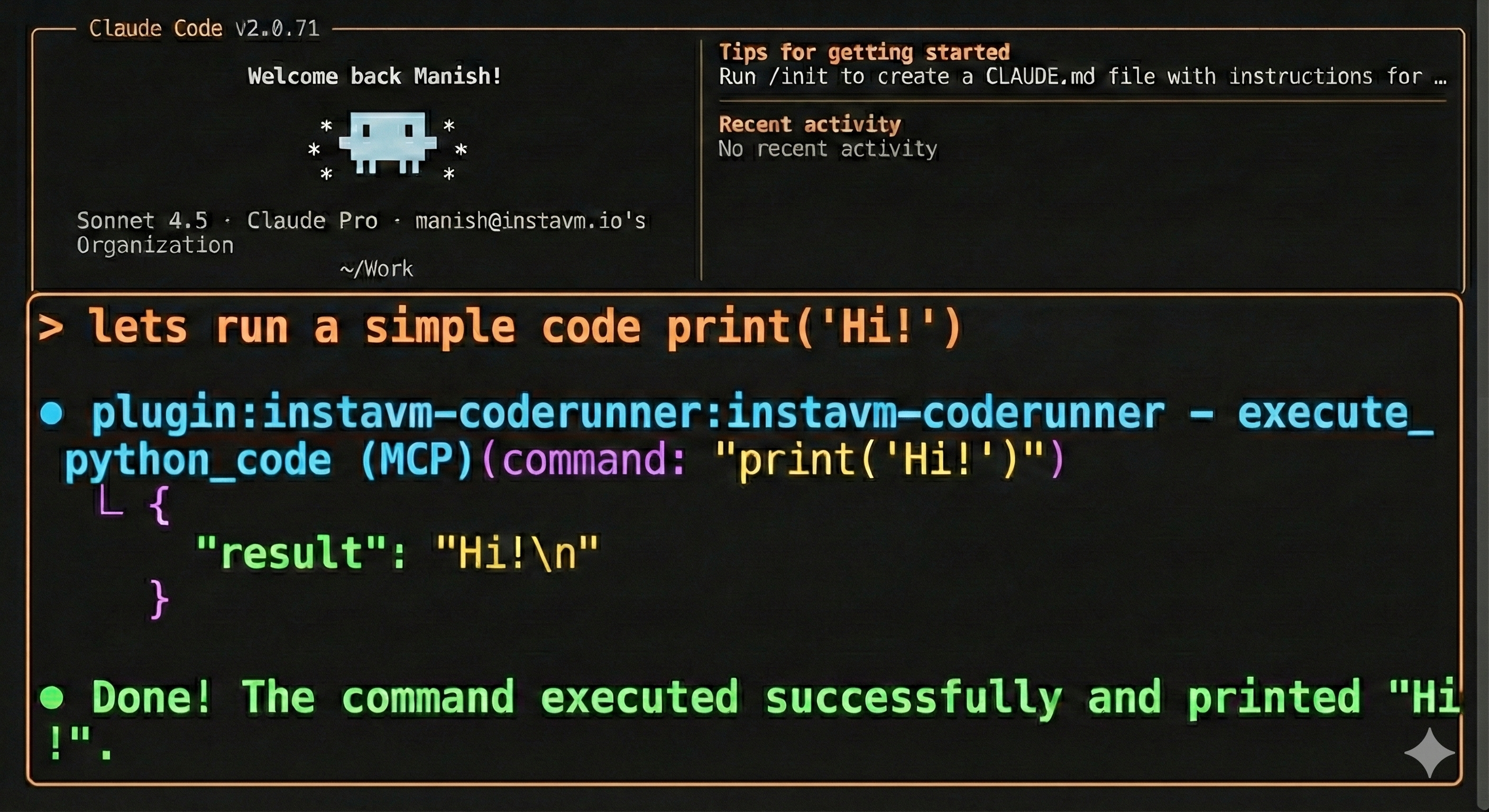 Execute Python Code