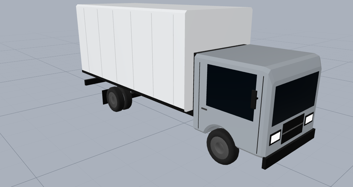 Silver box truck