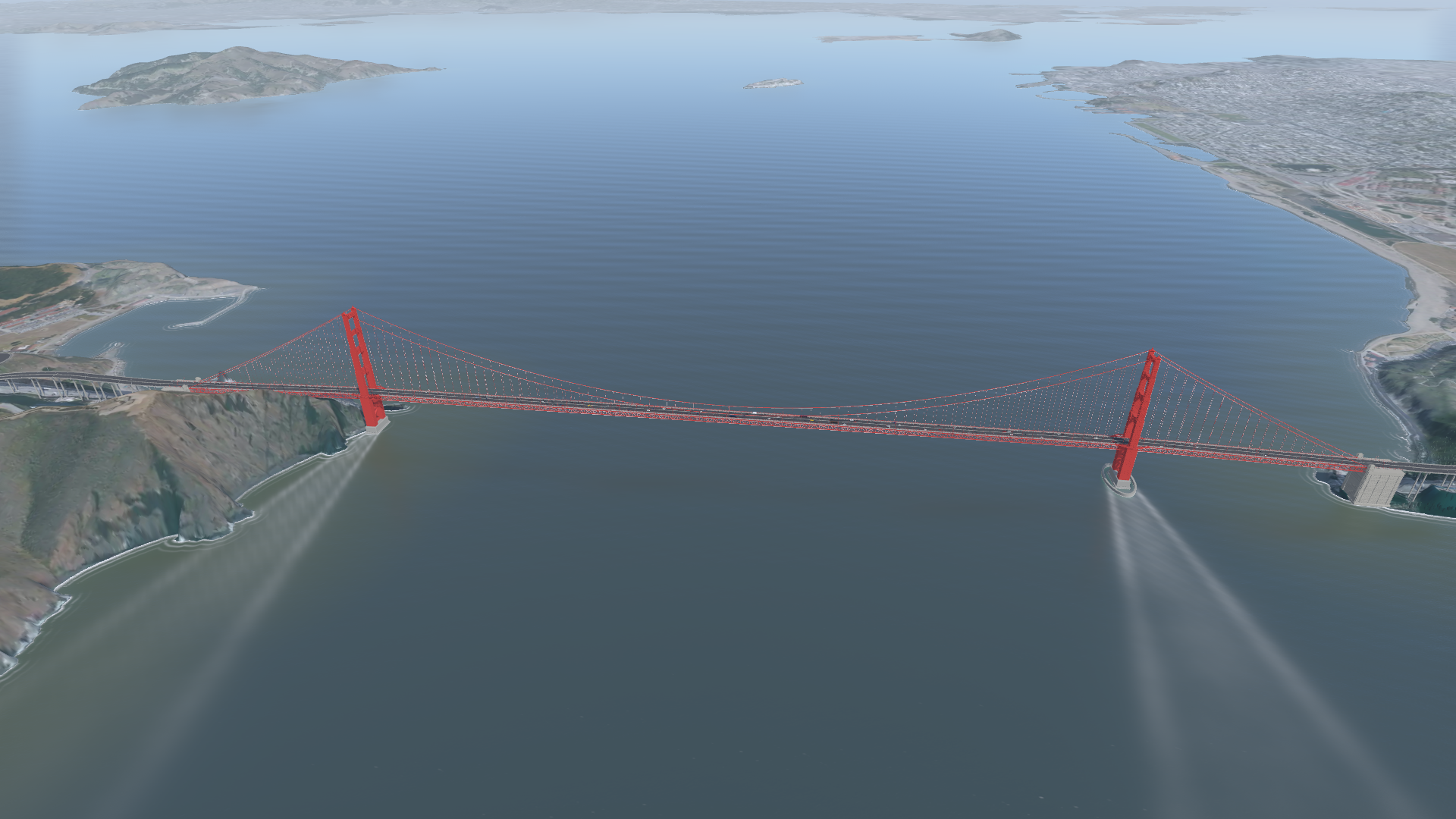 Golden Gate over the water