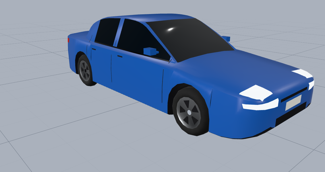 Blue sedan