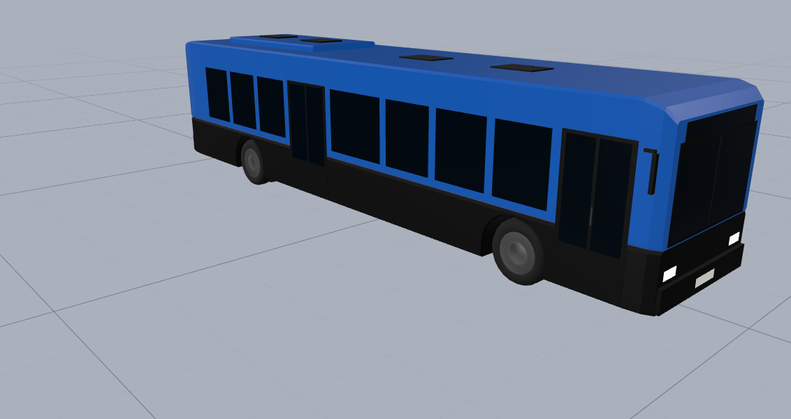 Blue transit bus