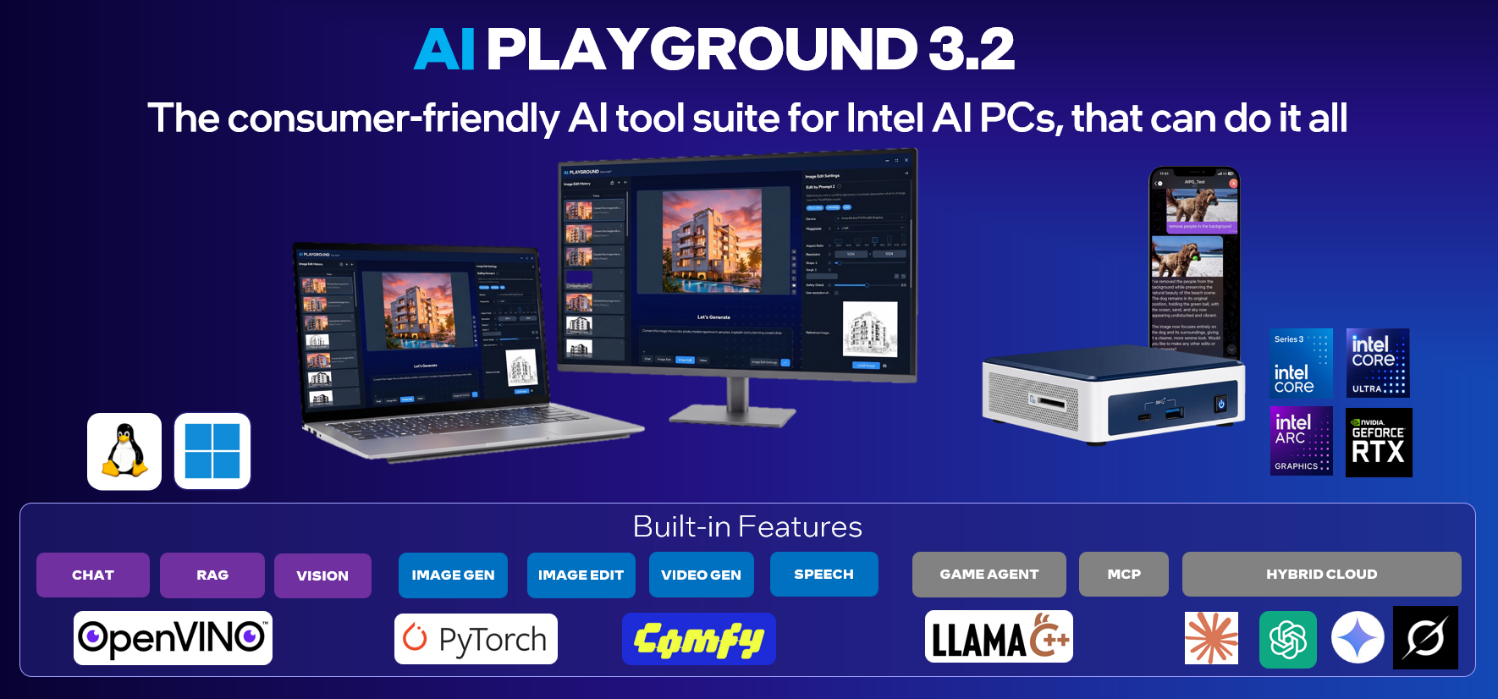 AI Playground 3.2 hero screen