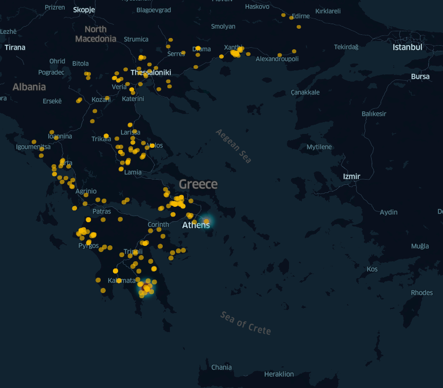 Solar PV installations in Greece (2020)