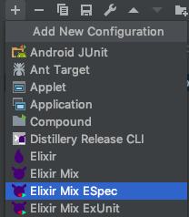 Add New Elixir Mix ESpec Run Configuration Add New Elixir Mix ESpec