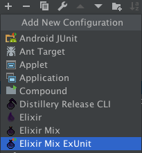 Add New Elixir Mix ExUnit Run Configuration Add New Elixir Mix ExUnit