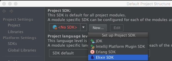 New > Elixir SDK Elixir SDK