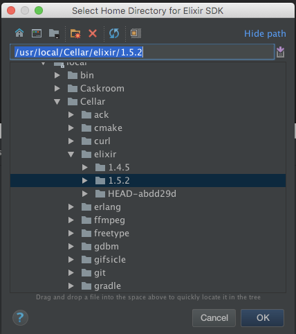 Select Home Directory for Elixir SDK Select Home Directory for Elixir SDK