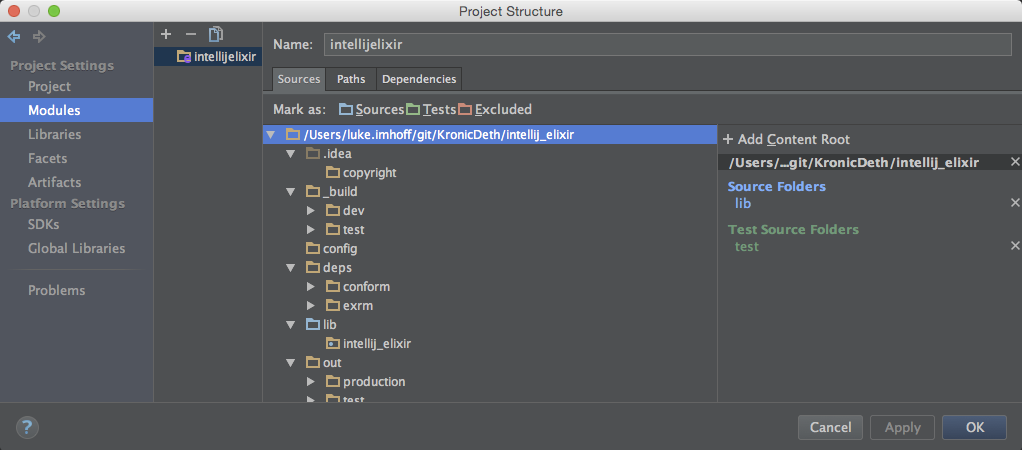 Module Sources Module Settings > Sources