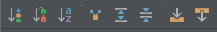 Sort By Time, Sort By Visibility, Sort Alphabetically, Show Used, Expand All, Collapse All, Autoscroll to Source, Autoscroll from Source Structure Buttons