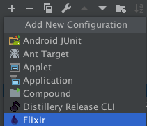 Add New Elixir Run Configuration Add New Elixir