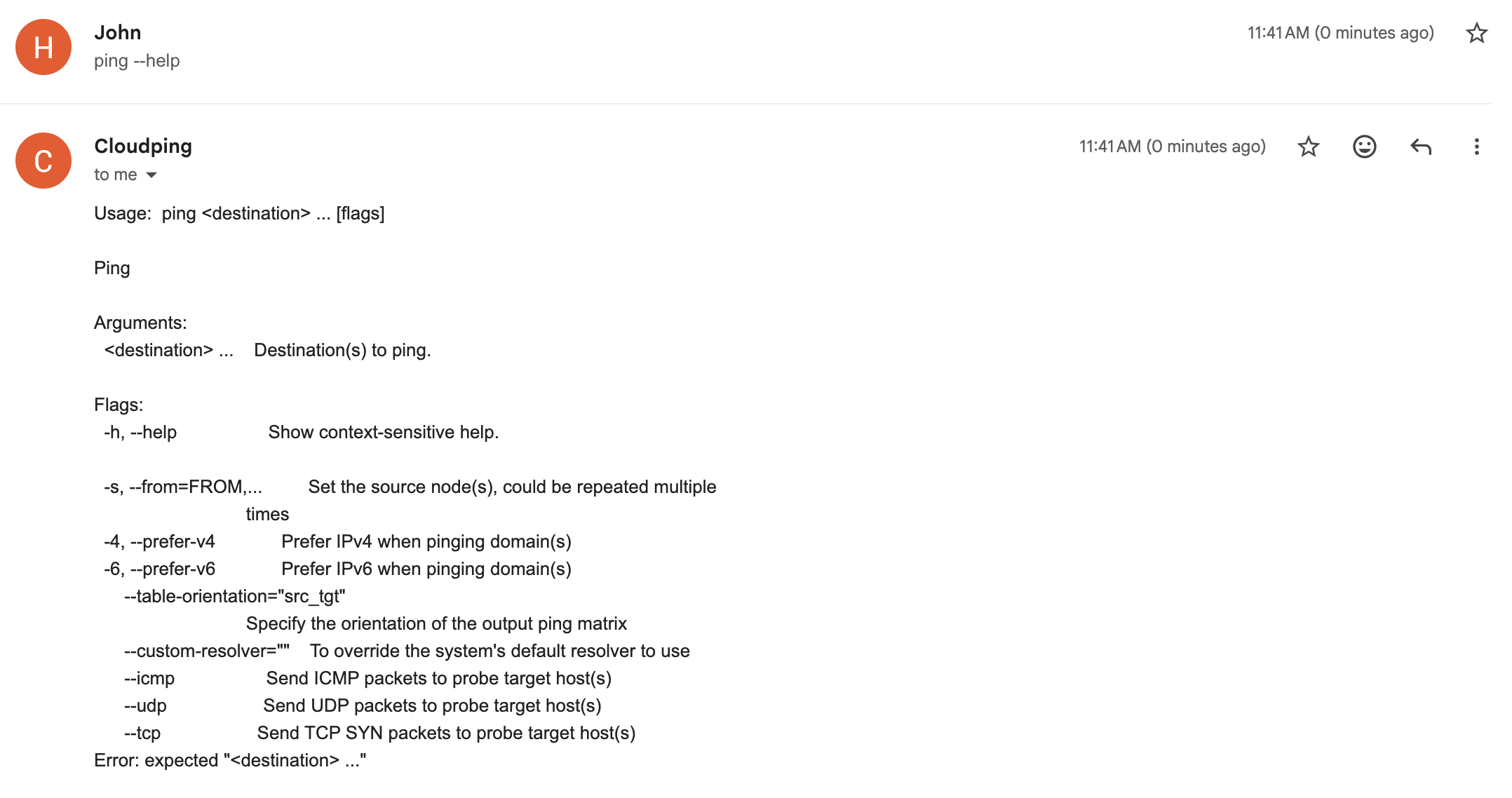 Help from email reply